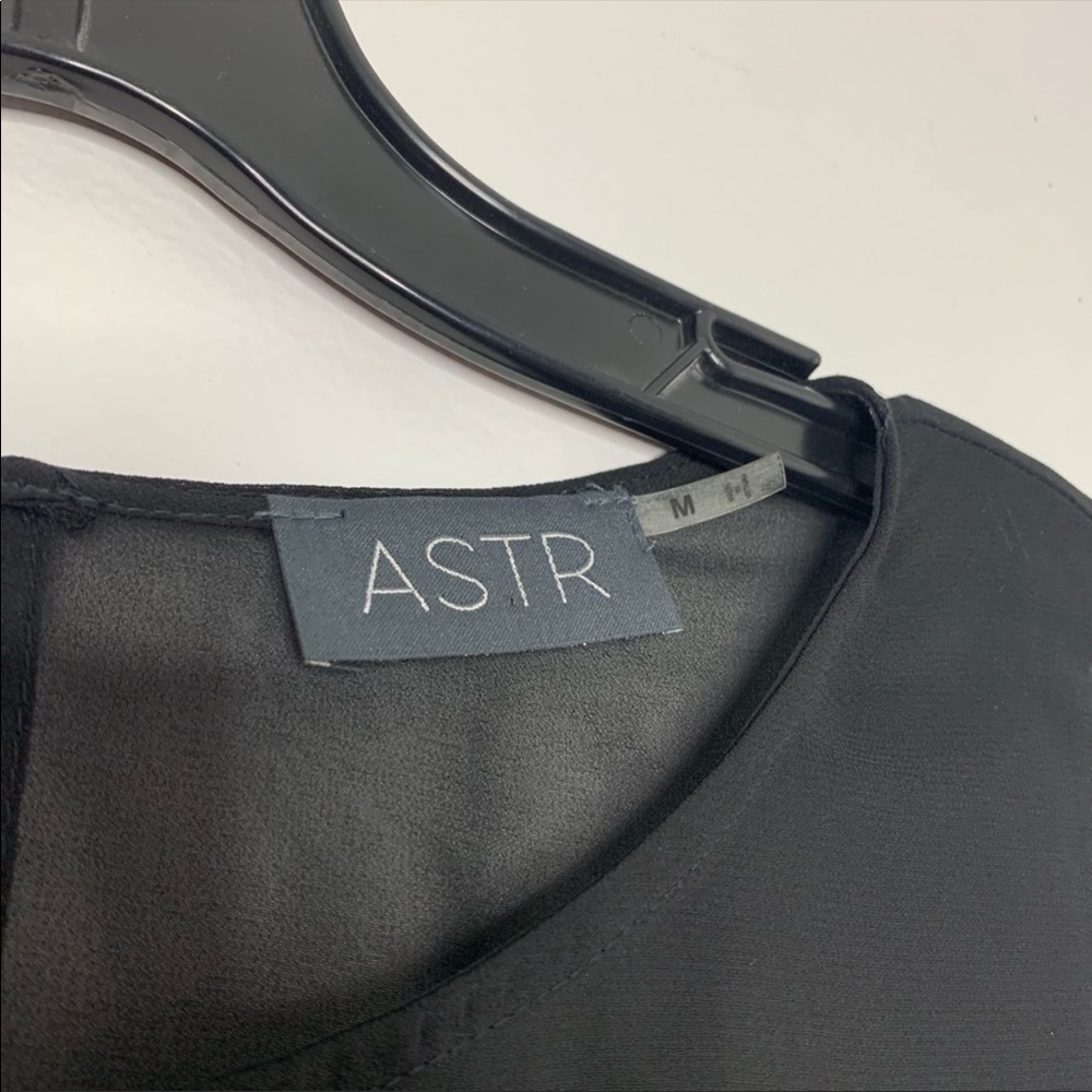 Astr Black Velvet Dress with Sheer Details - Picture 5 of 6